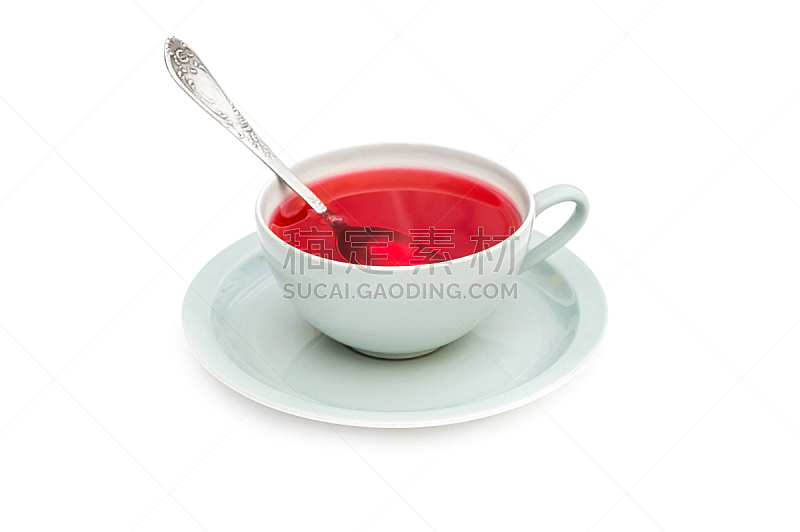 茶杯,茶匙,白色背景,水,褐色,水平画幅,无人,传统,茶碟,早晨