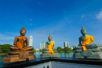 科伦坡,湖,斯里兰卡,寺庙,贝拉贝克撒,马六甲州,斯里兰卡人,水平画幅,早晨,户外