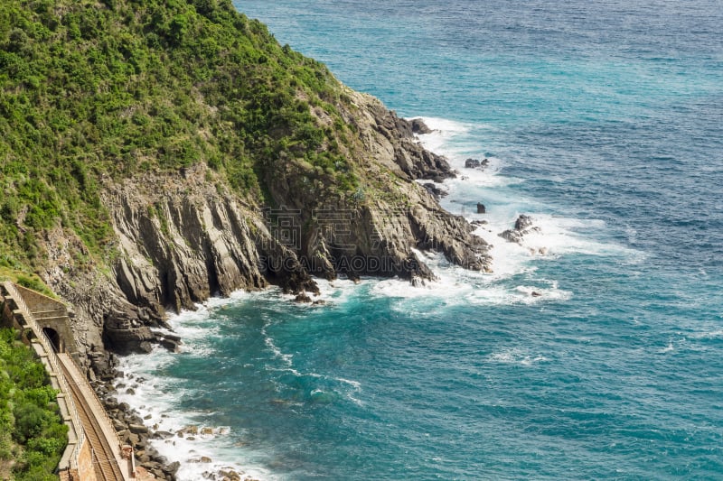 海岸线,地中海,五渔村,意大利,蒙泰罗索,背景,夏天,维纳扎,灯塔楼,欧洲