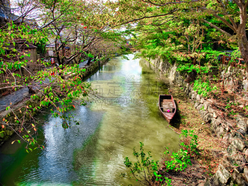 日本,滋贺县,水平画幅,无人,风景,同里,河流,户外,船,摄影