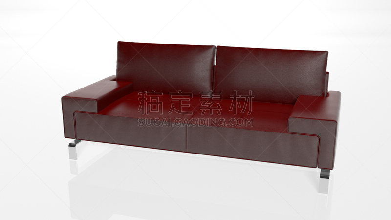 白色背景,皮革,沙发,红色,分离着色,座位,水平画幅,无人,装饰物,背景分离