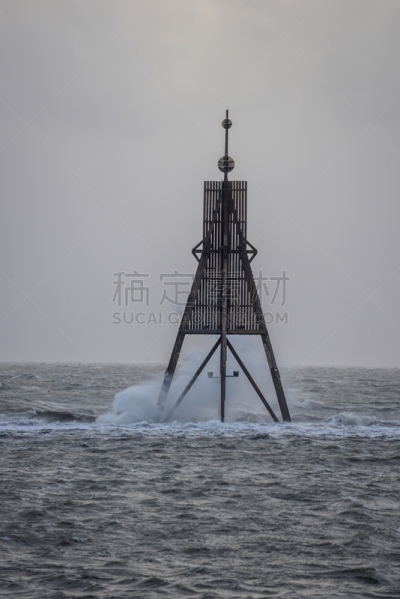 水灾,库克斯港,垂直画幅,天空,木制,无人,水平线,德国北海地区,户外,海洋