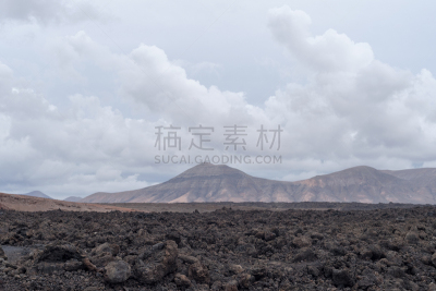 兰萨罗特岛,地形,金丝雀,西班牙,干热气候,云,无人迹,沙漠,户外,山脉