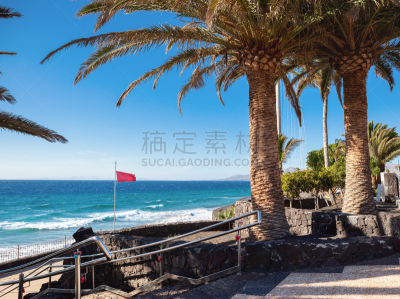 卡门港,兰萨罗特岛,加那利群岛,风,热带气候,大西洋,户外,天空,沙子,欧洲