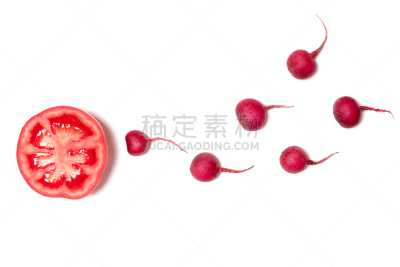 萝卜,精子,西红柿,概念,巨人,蔬菜,鸡蛋,人,红色