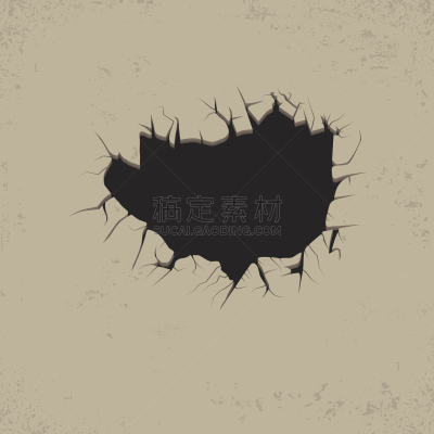 洞,破碎的,坏掉的,地震,绘画插图,平视角,拆毁的,碾碎了的,模板,建筑业