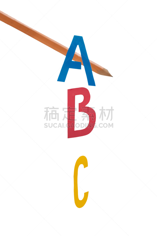 英文字母b,字母表次序,重返校园,文字,白色背景,英文字母a,铅笔,英文字母c,分离着色,特写