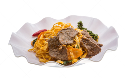 牛肉,面条,油煎虾面,餐具,水平画幅,无人,膳食,特写,厚的,肉