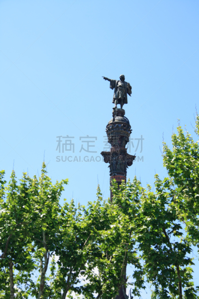 纪念碑,巴塞罗那,哥伦布,结肠,垂直画幅,加泰隆尼亚,旅游目的地,建筑,无人,西班牙