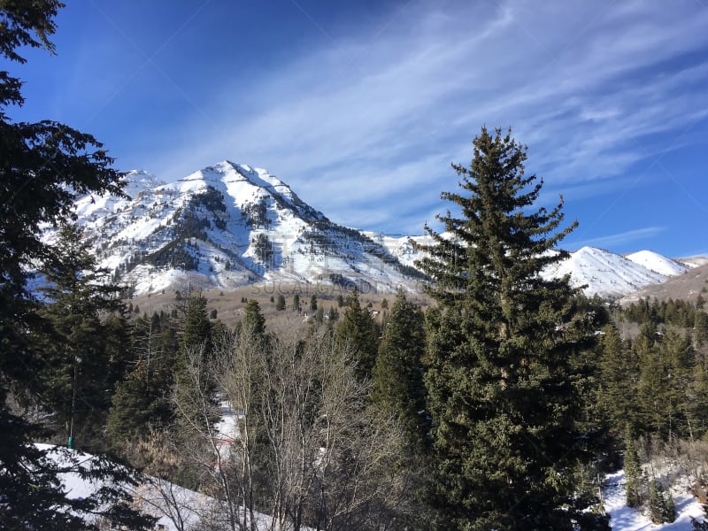 山,滑雪运动,人,美国西部,洛矶山脉,休闲活动,水平画幅,雪,无人,哇萨奇山州立公园