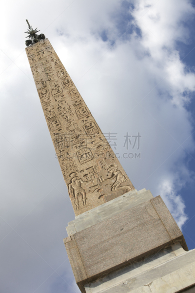 帕波罗广场,方尖石塔,博鲁格泽花园,垂直画幅,纪念碑,天空,无人,埃及,中东,国际著名景点