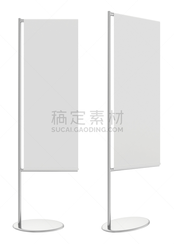 白旗,三维图形,展架,运动旗,空白的,布告,铬合金,模板