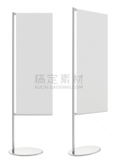 白旗,三维图形,展架,运动旗,空白的,布告,铬合金,模板