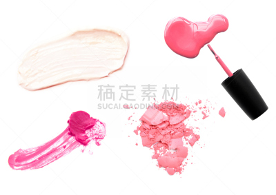 彩妆,白色背景,水平画幅,碾碎了的,化妆用品,唇膏,润肤露,树荫,白色,魅力
