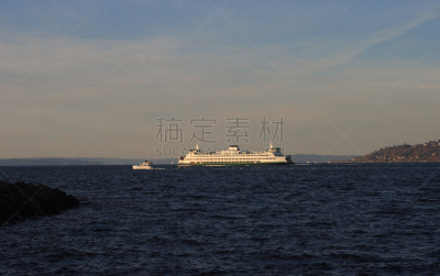 海湾,帆,阿尔基沙滩,班布里奇艾斯兰德,依利雅特湾,西雅图,天空,客船,水平画幅,无人