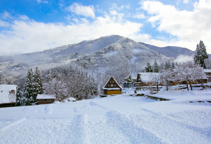 雪乡,度假胜地,水平画幅,夜晚,雪,无人,奥地利,冬天,山