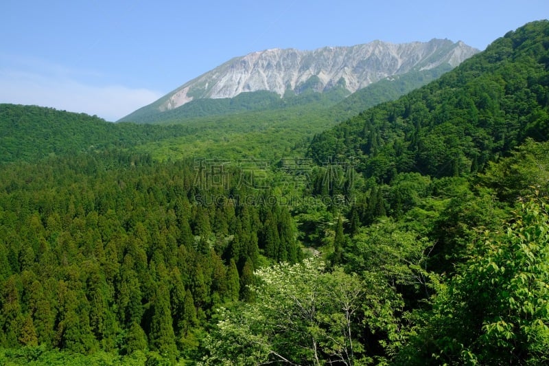 daisen,摄像机拍摄角度,日本山毛榉,鸟取县,本州岛中国地区,水平画幅,山,无人,著名景点,日本