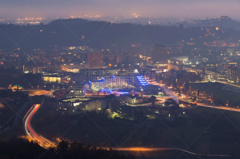 夜晚,城市,天空,光,都市风景,彩色图片,黎明,城镇,风景