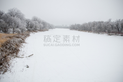 河流,寒冷,红河,环境,从容态度,霜,雪,天气,加拿大,温尼伯