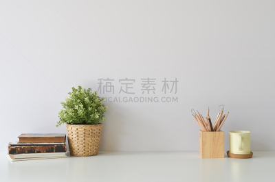 铅笔,植物,办公室,白色,书,咖啡,书桌,自然界的状态,咖啡杯,花盆