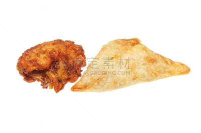 香炸杂菜,咖喱角,褐色,水平画幅,无人,洋葱,开胃品,东亚,背景分离,小吃