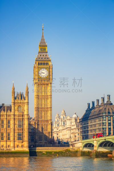 大本钟,伦敦,钟塔,西敏斯特城,垂直画幅,天空,无人,英格兰,户外,钟