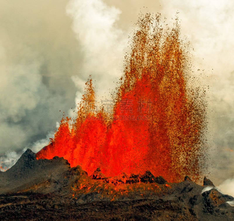 2014年,冰岛国,巴达本加火山,阿斯奇亚火山口,瓦特纳冰原,地震,水平画幅,九月,火山地形,户外