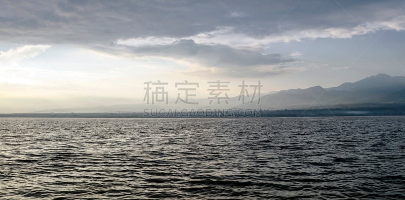 洛维纳,巴厘岛,海滩,黎明,早晨,海豚,水,天空,美,水平画幅