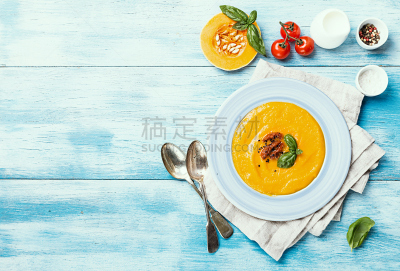 南瓜,胡萝卜汤,素食节,水平画幅,全缘麻风树,无人,绿扁豆,欧亚家燕,摄影
