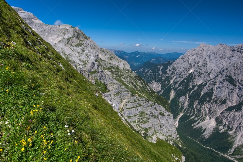 julian alps,山,斯特里卡,特里格拉夫国家公园,自然,水平画幅,岩石,无人,蓝色,欧洲