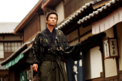 日本武士,街道,电影集,顶髻,剑,瓦,京都市,和服,留白,古老的