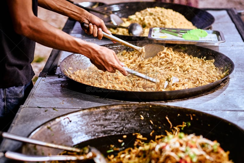 马来西亚,市场,浮罗交怡岛,印度次大陆人,食品集市,街头食品,当地著名景点,格子烤肉,深的,热