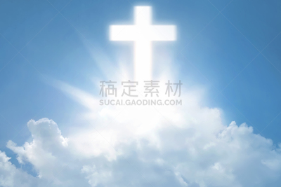 云,明亮,横越,天空,灵性,水平画幅,十字形,符号,户外,光