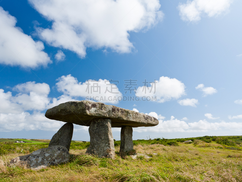 多尔门,史前时代,停泊的,旷野,摩尔人风格,康沃尔,水平画幅,无人,英格兰,凯尔特风格