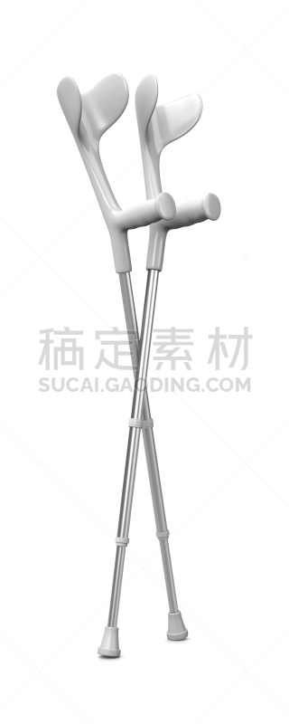 拐杖,白色,脚撑,支柱,手杖,一对,整形器具,医疗器械,两个物体,白色背景
