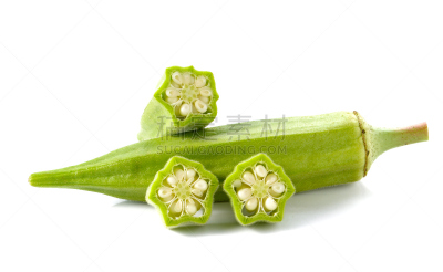 秋葵,白色背景,幽门螺旋杆菌,糖蛋白,胶浆,自然,水平画幅,素食,水果,无人