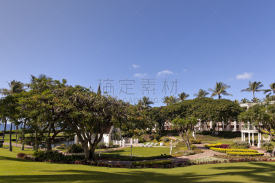 婚礼小礼堂,可爱的,威利亚海滩,毛伊岛,天空,水平画幅,绿色,无人,蓝色,太平洋岛屿