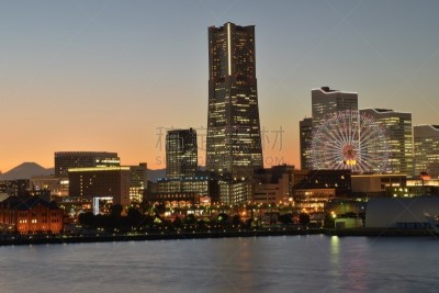 横滨,富士山,城市天际线,日本,横滨地标大厦,横滨高速铁路,东京湾,最大,高个子,渡轮