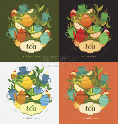 标签,式样,茶,糖罐,下午茶,茶包,红茶,茶叶,壶,绿茶