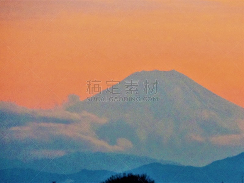 富士山,布希曼族,彩色背景,世界遗产,美术绘画,公园,柔和色,山脉,自然,地球