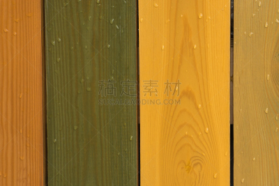 湿,篱笆,式样,木制,黄色,橙色,绿色,水,颈枕,褐色