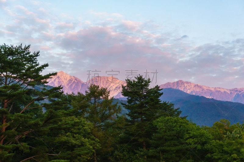 白马,红色,山,染料,长野县,山脊,野餐,云,著名景点,户外活动