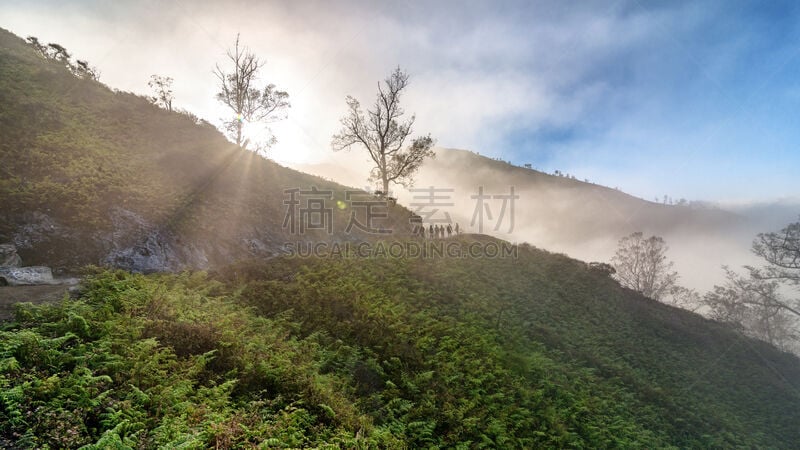 风景,爪哇,徒步旅行,印度尼西亚,前进的道路,时间,天空,美,水平画幅,云