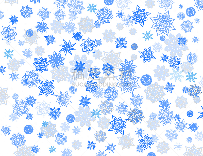 雪花,蓝色,白色背景,式样,寒冷,水平画幅,雪,无人,绘画插图