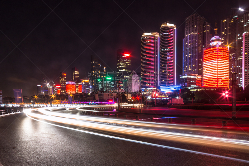 China Qingdao city night scene