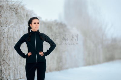 运动,户外,女人,冬季运动,辫状,半身像,雪,仅成年人,齿轮,冬衣