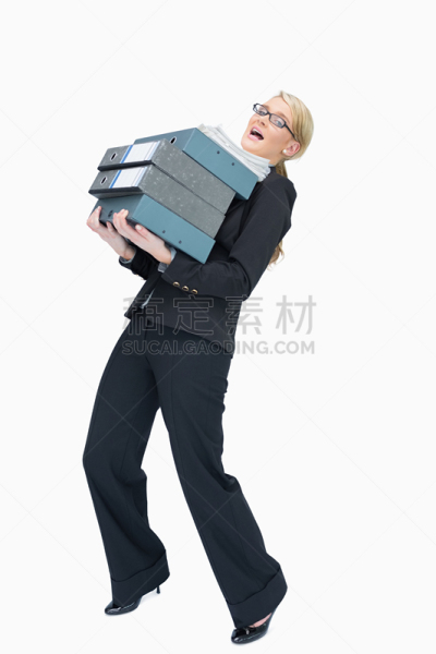 女商人,活页夹,垂直画幅,留白,重的,注视镜头,智慧,销售职位,套装,白人