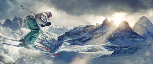极限滑雪,山脉,在上面,滑雪运动,滑雪雪橇,阿尔卑斯山脉,滑雪靴,极限运动,滑雪杖,动物杂技