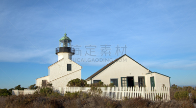 圣地亚哥,美国,洛马岬,加利福尼亚,洛马岬灯塔,天空,在上面,蓝色,纪念碑,灯笼