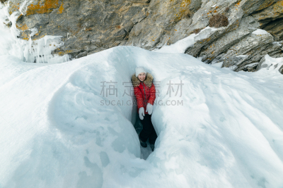 贝加尔湖,旅行者,冰,女人,瓦特纳冰原,两极气候,北极,水,天空,气候
